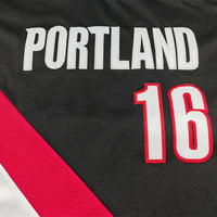 Men's Portland Trail Blazers Yang Hansen #16 Black Swingman Player Jersey - Icon Edition