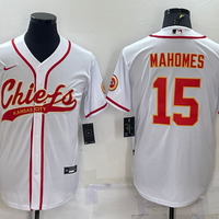 Men's Kansas City Chiefs Patrick Mahomes #15 White Game Jersey1 Joint Edition