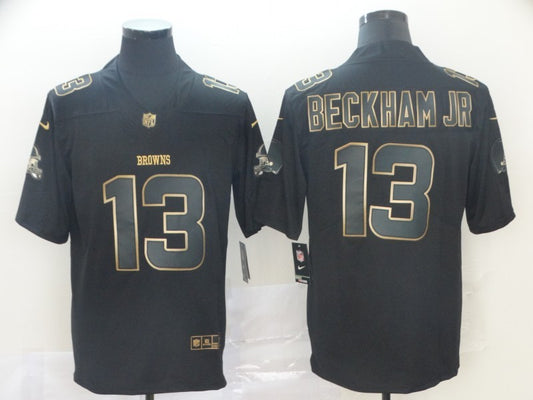 Men's Cleveland Browns Odell Beckham Jr. Black Game Player Jersey1