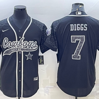 Men's Dallas Cowboys Trevon Diggs #7 Black RFLCTV Limited Jersey1 Joint Edition