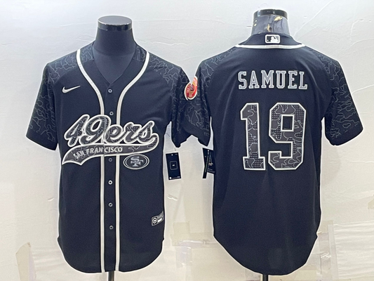 Men's San Francisco 49ers Deebo Samuel #19 Black Retired Player RFLCTV Limited Jersey1 Joint Edition