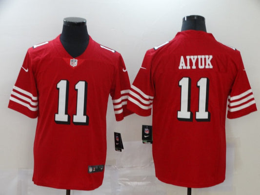 Men's San Francisco 49ers Brandon Aiyuk #11 Red Game Player Jersey1