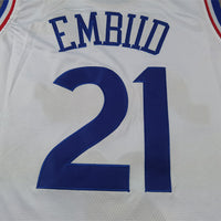 Men's Philadelphia 76ers Joel Embiid #21 White 2024/25 Swingman Player Jersey1 - City Edition