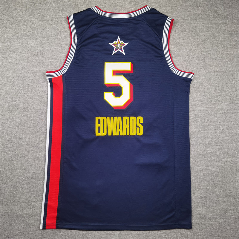 Men's Minnesota Timberwolves Anthony Edwards #5 Navy 2025 NBA All-Star Game Swingman Player Jersey1