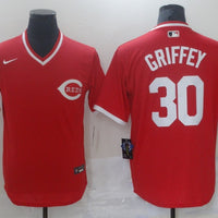 Men's Cincinnati Reds Ken Griffey Jr. #30 Red Alternate Game Jersey1