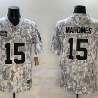 Patrick Mahomes #15 Kansas City Chiefs Arctic Camo 2024 Salute to Service Limited Jersey - JerseysFreak