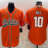 Men's Miami Dolphins Tyreek Hill #10 Orange Game Jersey1 Joint Edition