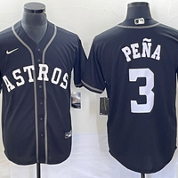 Men's Houston Astros Jeremy Pena #3 Black Replica Jersey1