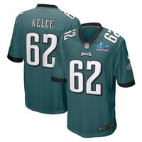 Jason Kelce #62 Philadelphia Eagles Midnight Green Super Bowl LVII Patch Game Jersey - JerseysFreak