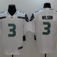 Men's Seattle Seahawks Russell Wilson #3 White Game Jersey