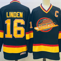 Men's Vancouver Canucks Trevor Linden #16 Black Breakaway Player Jersey1