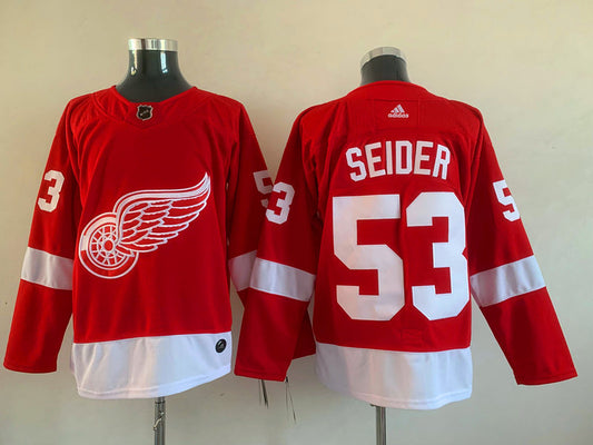 Men's Detroit Red Wings Moritz Seider #53 Red Home Breakaway Player Jersey1