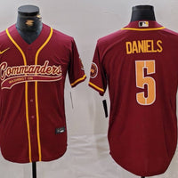 Men's Washington Commanders Jayden Daniels #5 Burgundy Game Jersey1