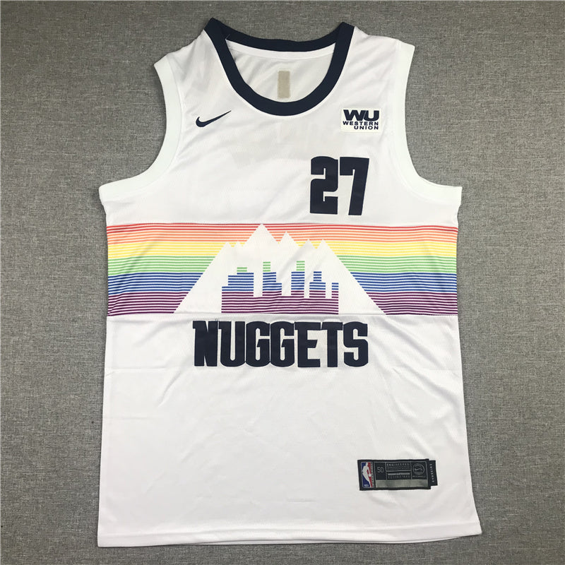Men's Denver Nuggets Jamal Murray #27 NBA White Player Jersey1