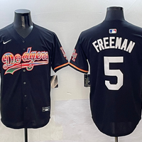 Men's Los Angeles Dodgers Freddie Freeman #5 Black Team Game Jersey