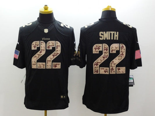 Men's Minnesota Vikings Harrison Smith #22 Black Game Player Jersey1
