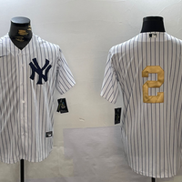 Men's New York Yankees Derek Jeter #2 White Game Team Jersey1