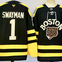 Men's Boston Bruins Jeremy Swayman #1 Black Game Jersey