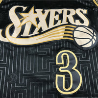 Men's Philadelphia 76ers Allen Iverson Black 2000-01 Hardwood Classics Jersey1