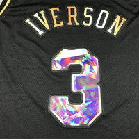 Men's Philadelphia 76ers Allen Iverson #3 Black Swingman Player Jersey1