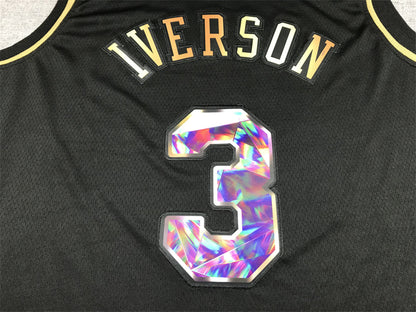 Men's Philadelphia 76ers Allen Iverson #3 Black Swingman Player Jersey1