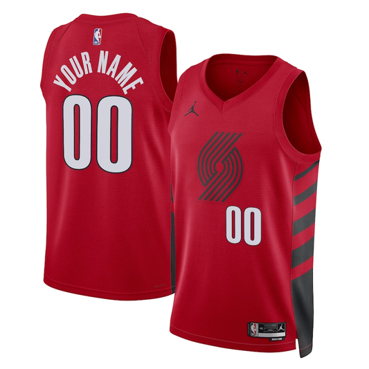 Men's Portland Trail Blazers Red 2022/23 Swingman Custom Jersey1 - Statement Edition
