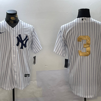 Men's New York Yankees Babe Ruth #3 White Game Jersey1