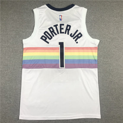 Men's Denver Nuggets Michael Porter Jr. White Swingman Player Jersey1