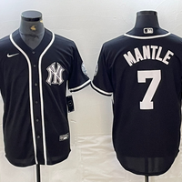 Men's New York Yankees Mickey Mantle #7 Black Limited Jersey1