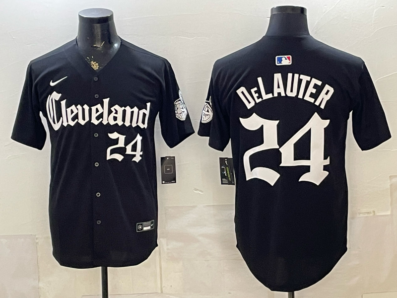 Men's Cleveland Guardians Triston McKenzie #24 Black Replica Player Jersey