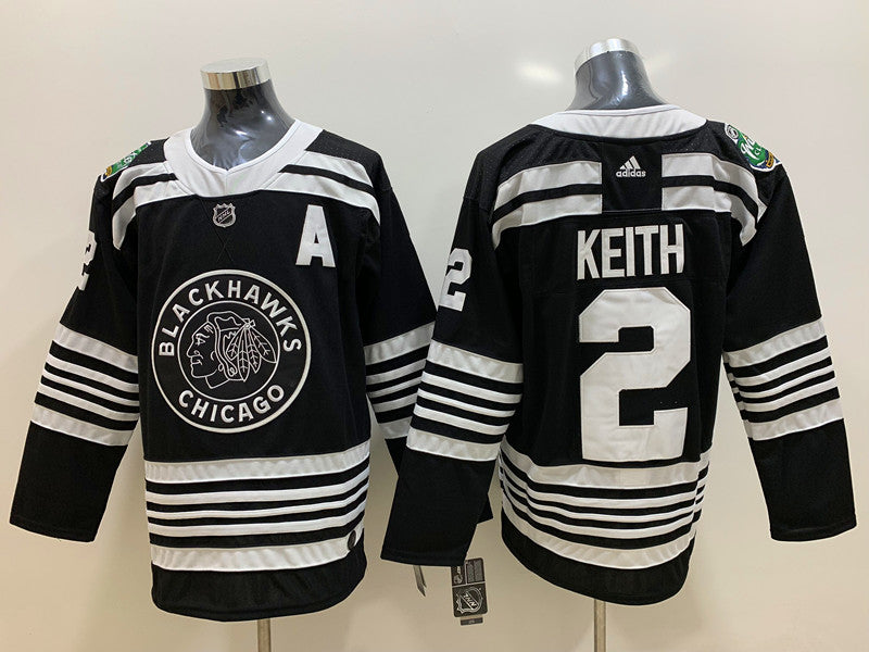 Men's Chicago Blackhawks Duncan Keith #2 Black Breakaway Player Jersey1