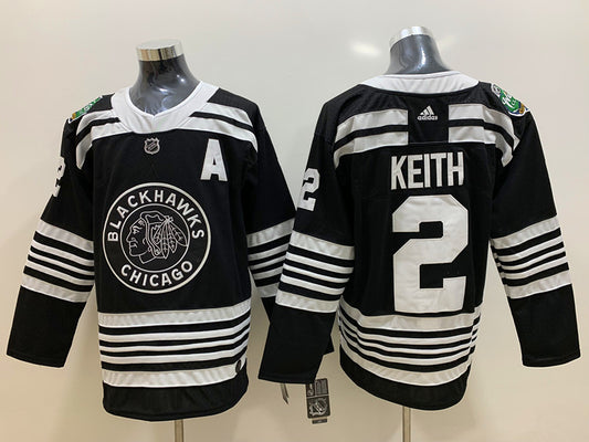 Men's Chicago Blackhawks Duncan Keith #2 Black Breakaway Player Jersey1