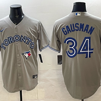 Men's Toronto Blue Jays Kevin Gausman #34 Gray Player Jersey