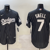 Men's Los Angeles Dodgers Blake Snell #7 Black Alternate Limited Player Jersey1