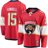 Men's Florida Panthers Anton Lundell #15 Red Home Breakaway Player Jersey1
