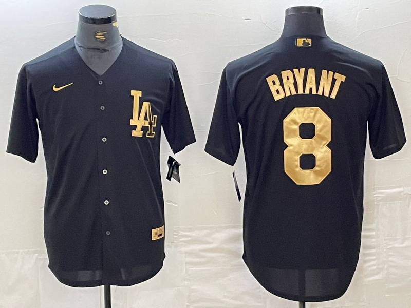 Men's Los Angeles Dodgers Kris Bryant #8 Black Limited Player Jersey1
