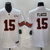 Men's Cleveland Browns Joe Flacco #15 White 1946 Collection Alternate Game Jersey1
