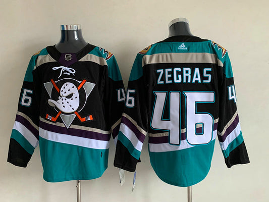 Men's Anaheim Ducks Trevor Zegras #46 Black Breakaway Player Jersey1