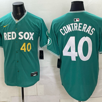 Men's Boston Red Sox Willson Contreras #40 Green 2025 City Connect Replica Player Jersey