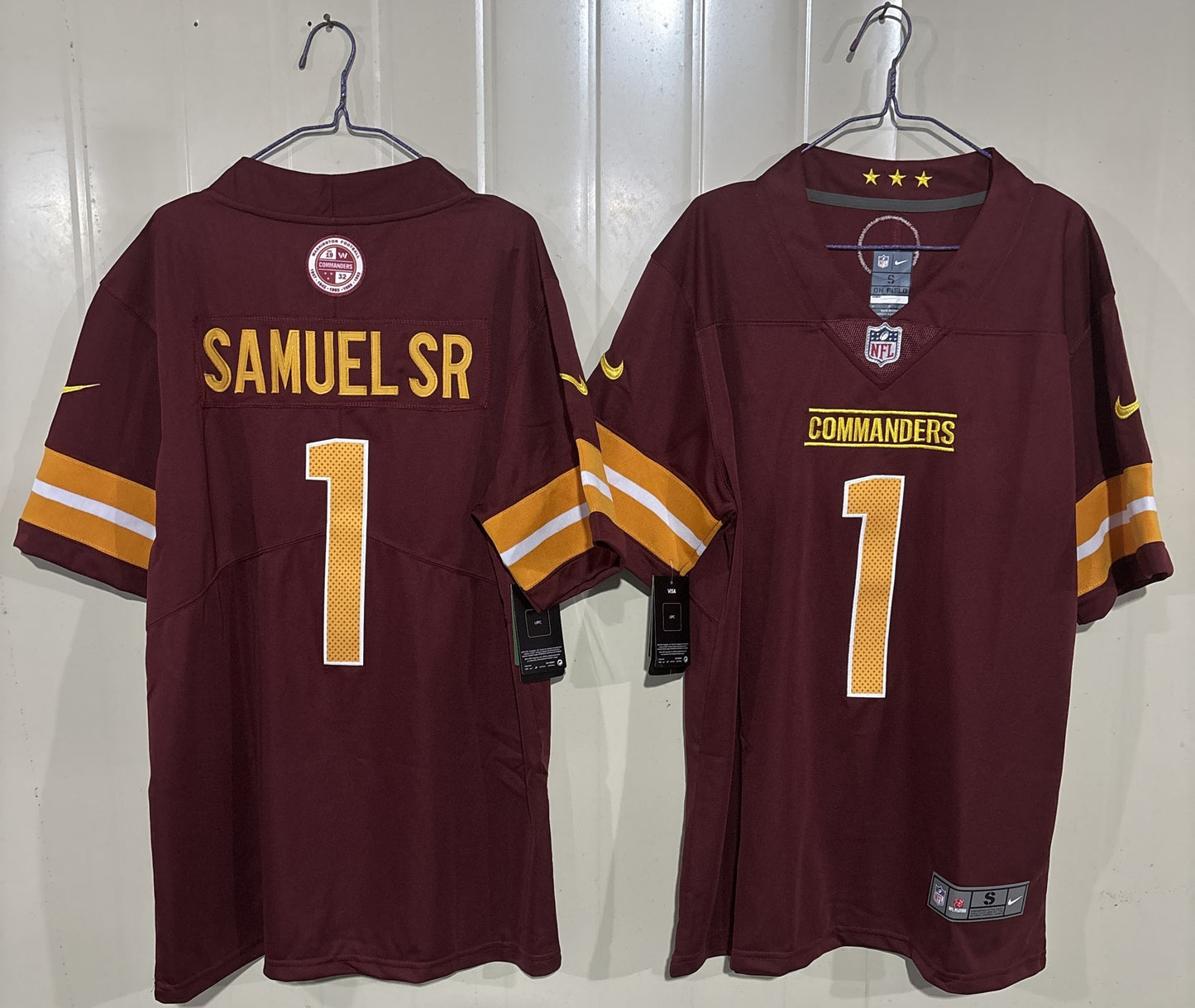 Men's Washington Commanders Deebo Samuel Sr #1 Burgundy Game Player Jersey