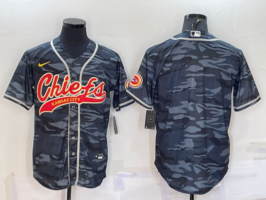 Men's Kansas City Chiefs Grey Camouflage Blank Jersey1
