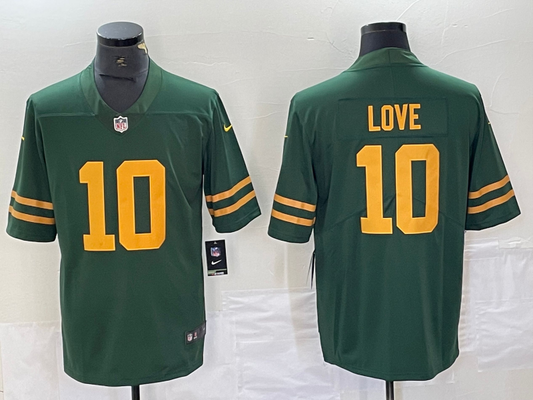 Men's Green Bay Packers Jordan Love #10 Green Alternate Game Jersey1