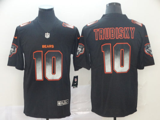 Men's Chicago Bears #10 Mitch Trubisky Black Game Player Jersey1
