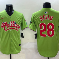 Men's Philadelphia Phillies Alec Bohm #28 Green Player Jersey1