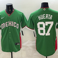 Men's Mexico Baseball Jose Huerta #87 Green 2026 World Baseball Classic Stadium Jersey