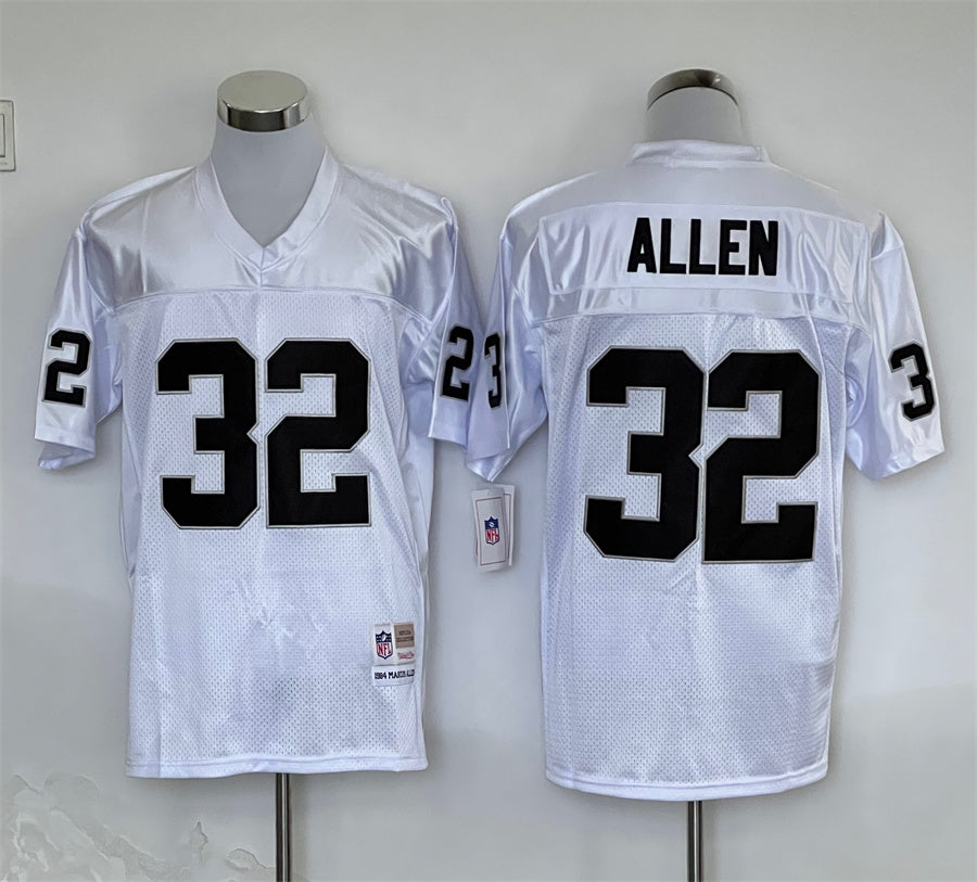Men's Oakland Raiders Marcus Allen Mitchell & Ness White Legacy Replica Jersey1