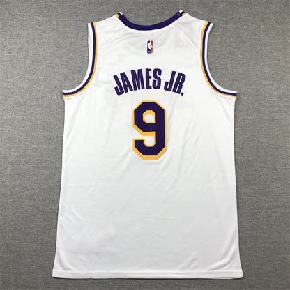 Men's Los Angeles Lakers Bronny James #9 White Swingman Player Jersey1 - Association Edition