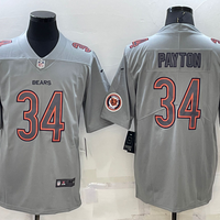 Men's Chicago Bears Walter Payton #34 Gray Atmosphere Fashion Game Jersey1