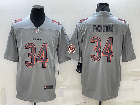 Men's Chicago Bears Walter Payton #34 Gray Atmosphere Fashion Game Jersey1