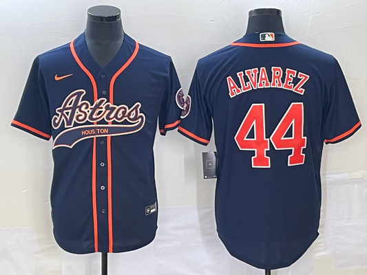 Men's Houston Astros Yordan Alvarez #44 Navy Replica Jersey1 Joint Edition